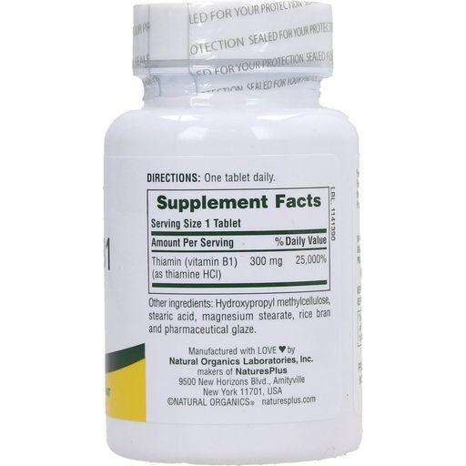 Nature's Plus B1-vitamiini 300 mg S/R - 90 tablettia