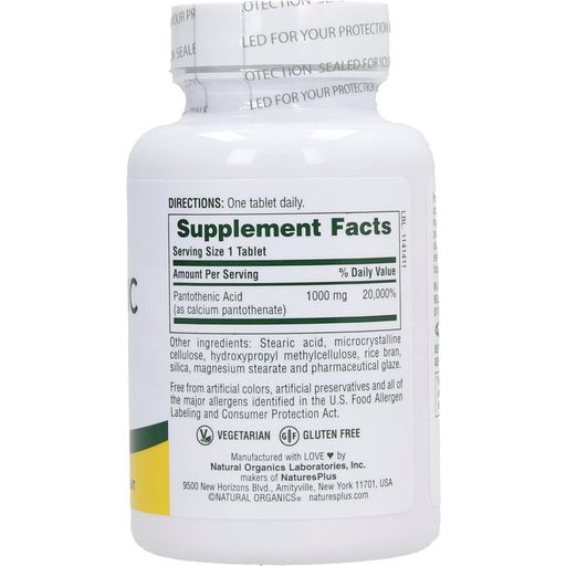 Nature's Plus Pantothenic Acid 1000 mg S/R - 60 Tabletten