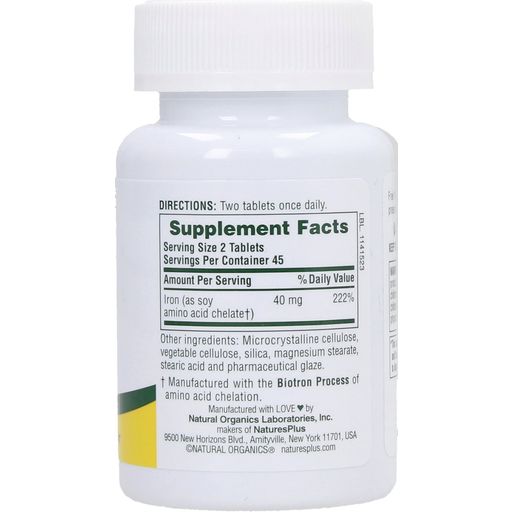Nature's Plus Iron - Eisen 40 mg - 90 Tabletten
