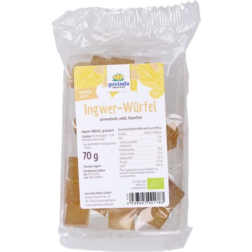 Govinda Organic Ginger Cubes - 70 g