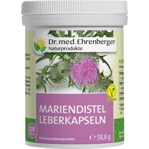 Dr. med. Ehrenberger Bio- & Naturprodukter Leverkapslar med Mjölktistel - 120 Kapslar