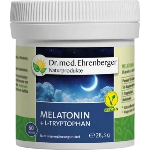 Dr. Ehrenberger luomu- ja luonnontuotteet Melatoniini + L-tryptofaani - 60 kapselia