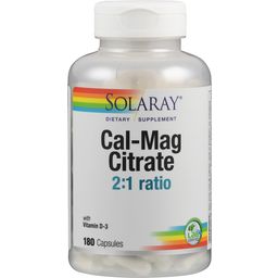 Solaray Cal-Mag Citrate - 180 capsules