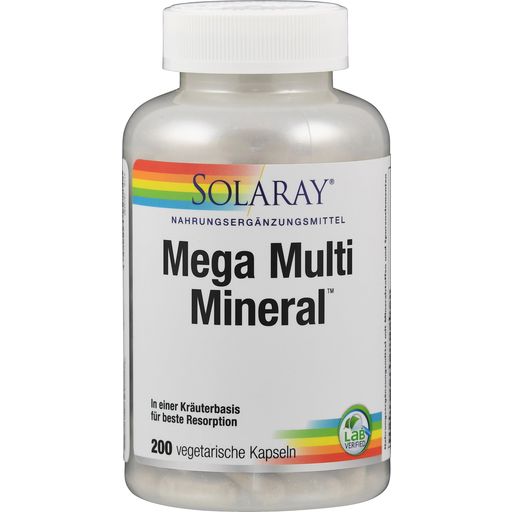 Solaray Mega Multi Mineral - 200 capsule veg.