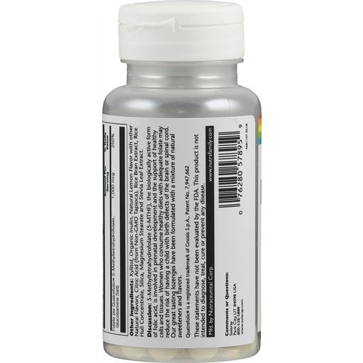 Solaray Folian metylu - 60 Tabletek do ssania
