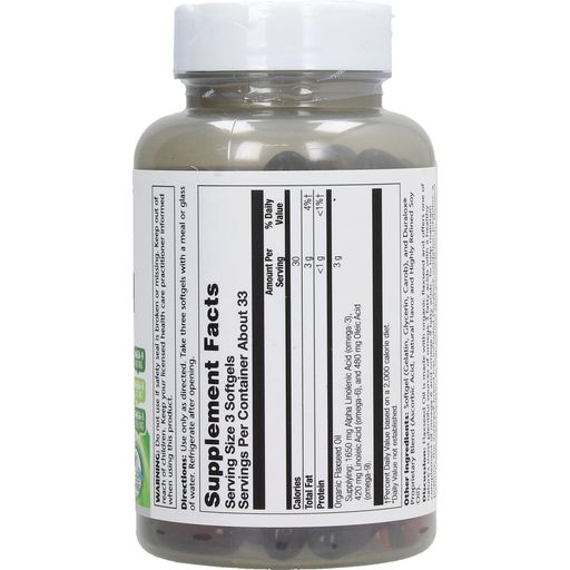 Solaray Aceite de Linaza - 100 cápsulas blandas