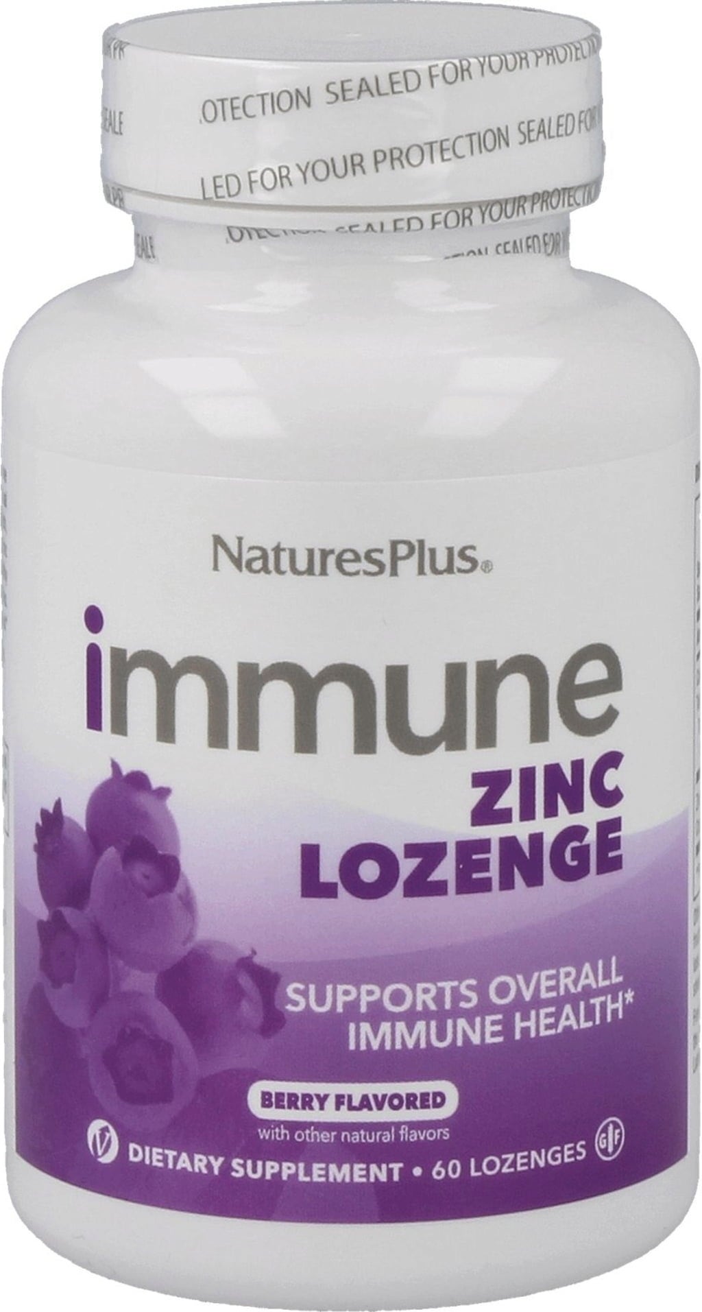 Nature's Plus Immune Zink -imeskelypastillit - 60 imeskelytablettia