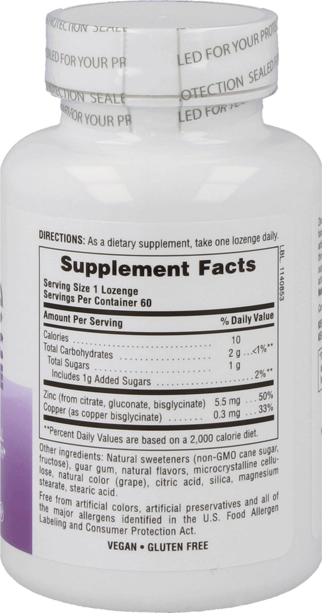 Nature's Plus Immune Zink -imeskelypastillit - 60 imeskelytablettia