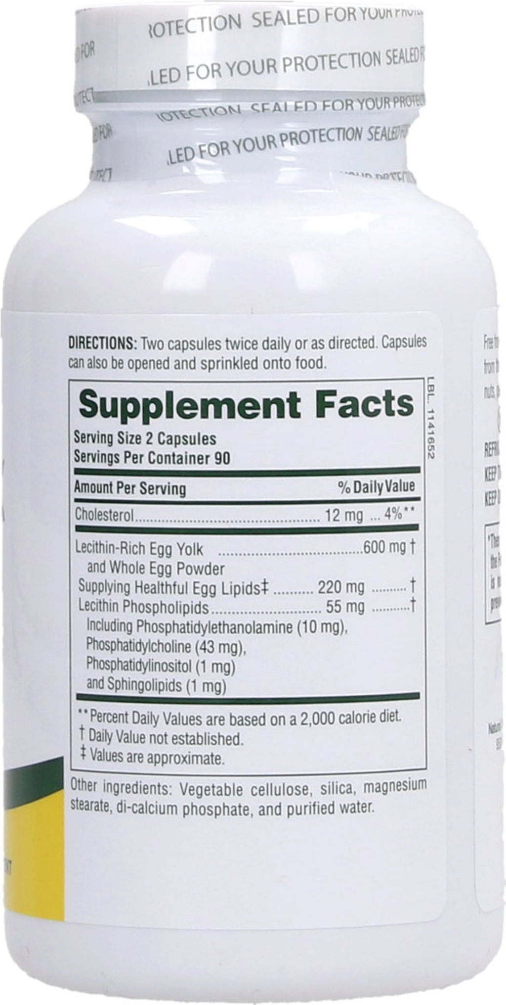 NaturesPlus Egg Yolk Lecithin - 90 veg. capsules