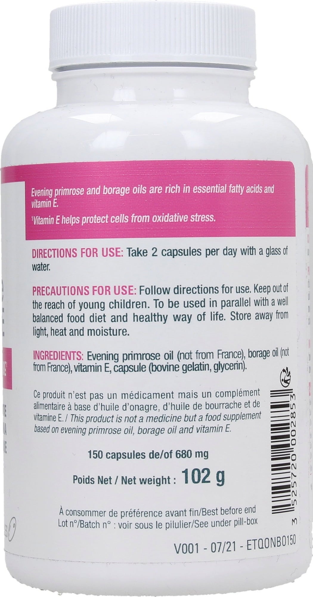 3 Chenes Laboratoires Teunisbloem - Vitamine E - 150 Capsules