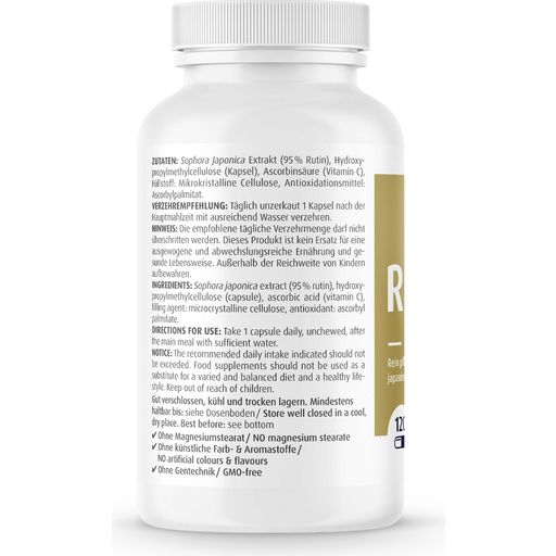 ZeinPharma Rutina + C 500 mg - 120 cápsulas vegetales