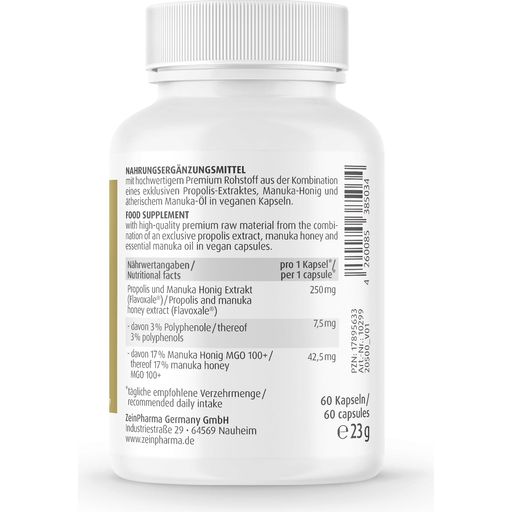 ZeinPharma Propolis + Manuka 250 mg - 60 Capsules