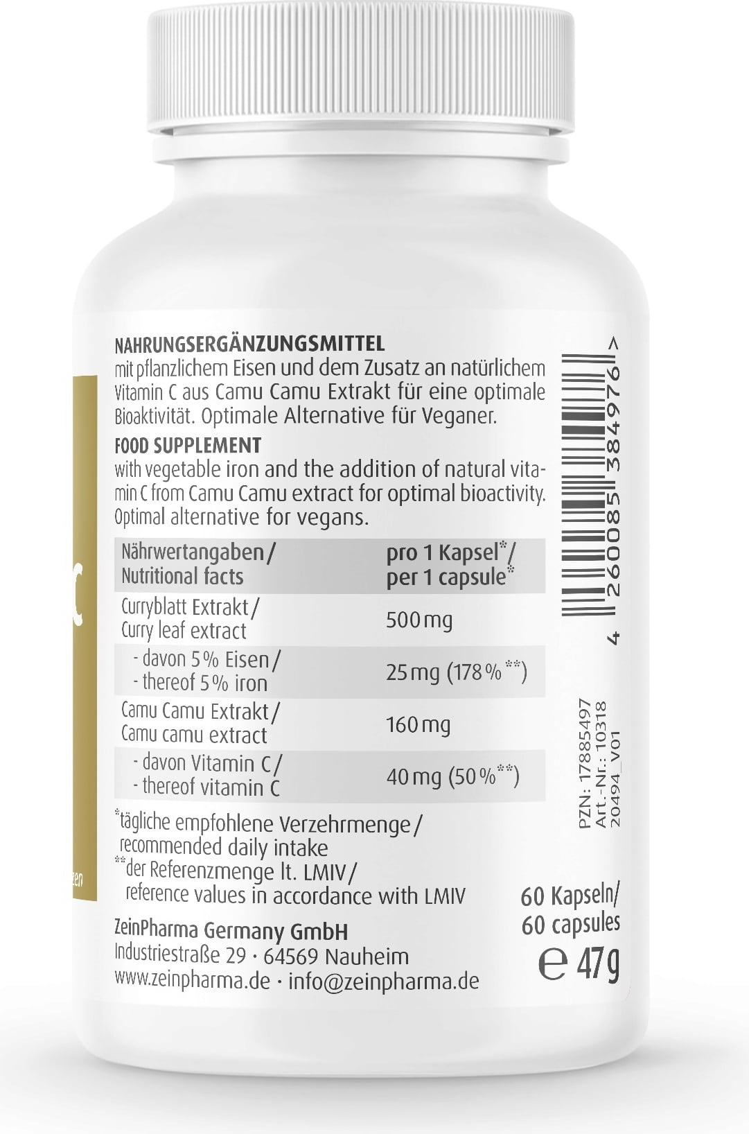 ZeinPharma Curry Leaf + C - 60 capsules