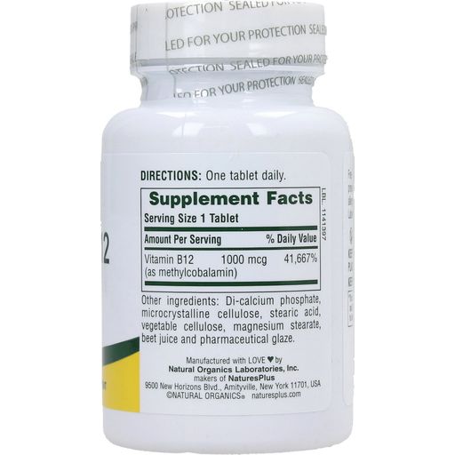 Vitamin B12 1000 mcg växtbaserade pastiller - 90 Tabletter