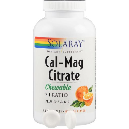 Solaray Cal-Mag Citrate Chewable Tablets - 90 chewable tablets