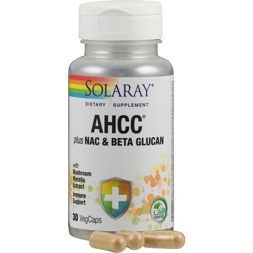 Solaray AHCC® Plus NAC & Beta-glukan kapsule - 30 veg. kapsule
