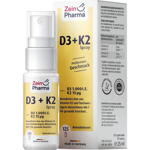 ZeinPharma Vitamin D3 + K2 Spray - 25 ml