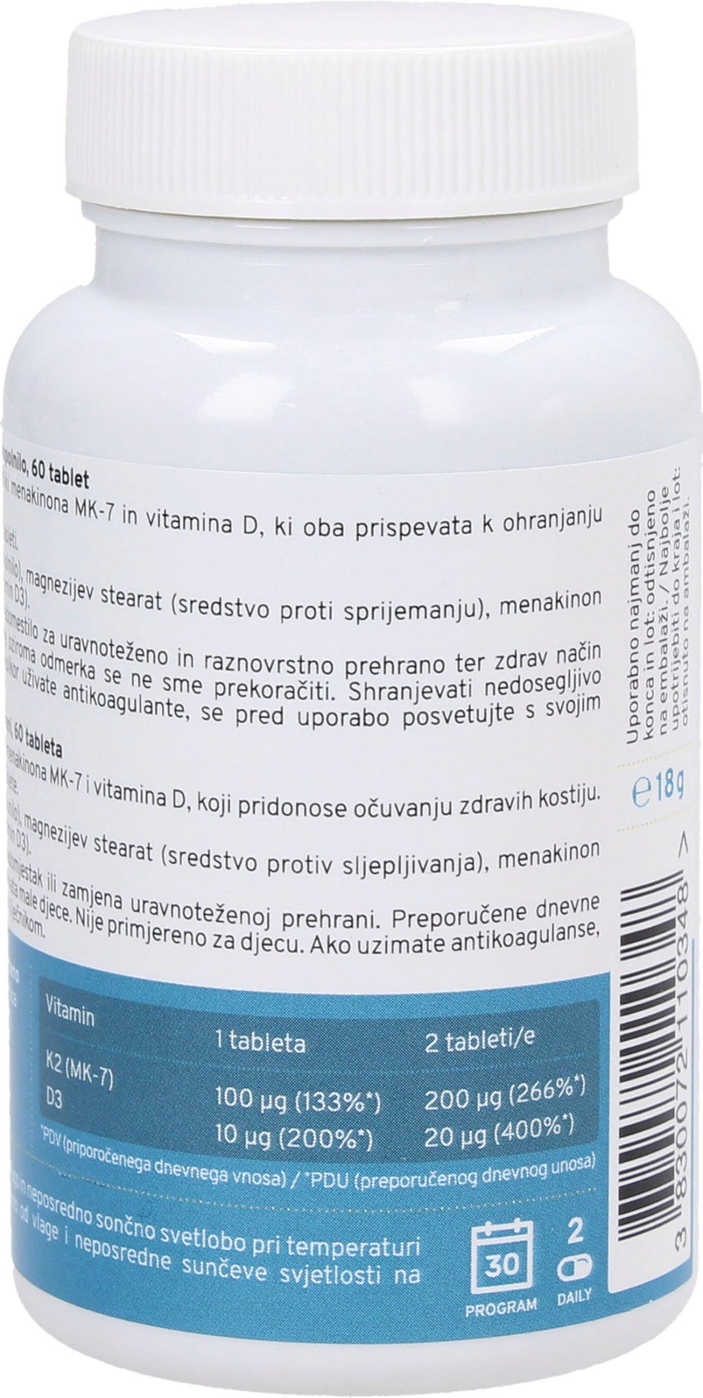 FutuNatura Vitamin K2 + D3 - 60 comprimés