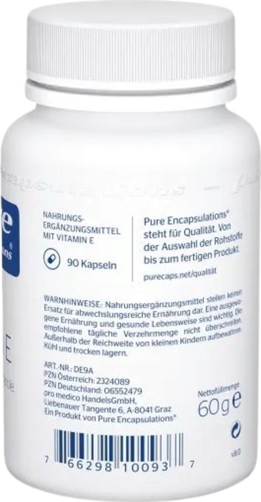 pure encapsulations Vitamine E - 90 gélules