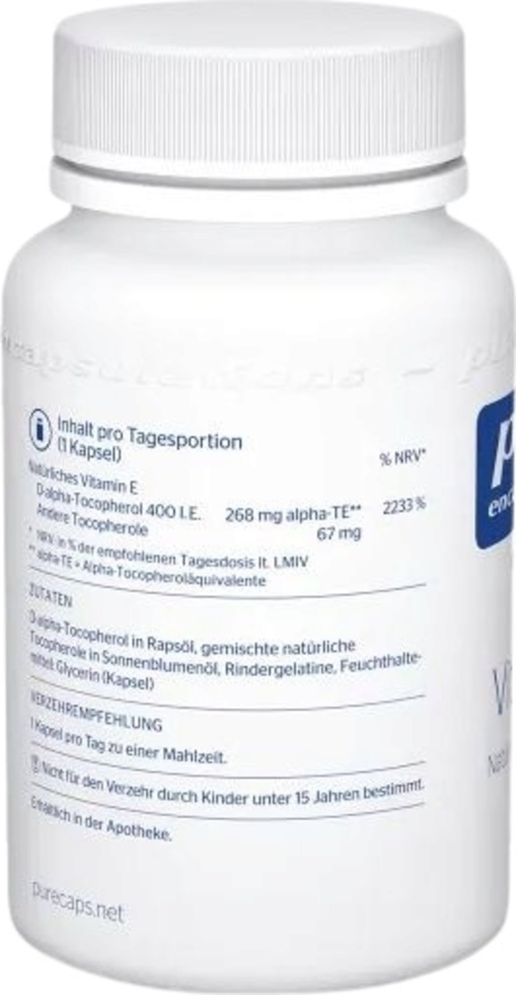 pure encapsulations Vitamine E - 90 gélules