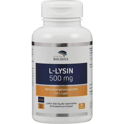 American Biologics L-lizyna 500 mg - 90 Kapsułek roślinnych