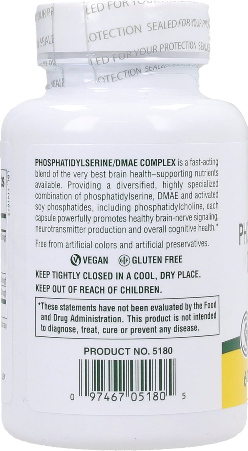 Nature's Plus Complexo Fosfatidilserina/DMAE - 60 Cápsulas vegetais