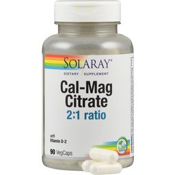 Solaray Cal-Mag Citrate 2:1 Ratio - 90 Vegetarische Capsules