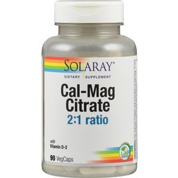 Solaray Cal-Mag Citrate 2:1 Ratio - 90 Vegetarische Capsules