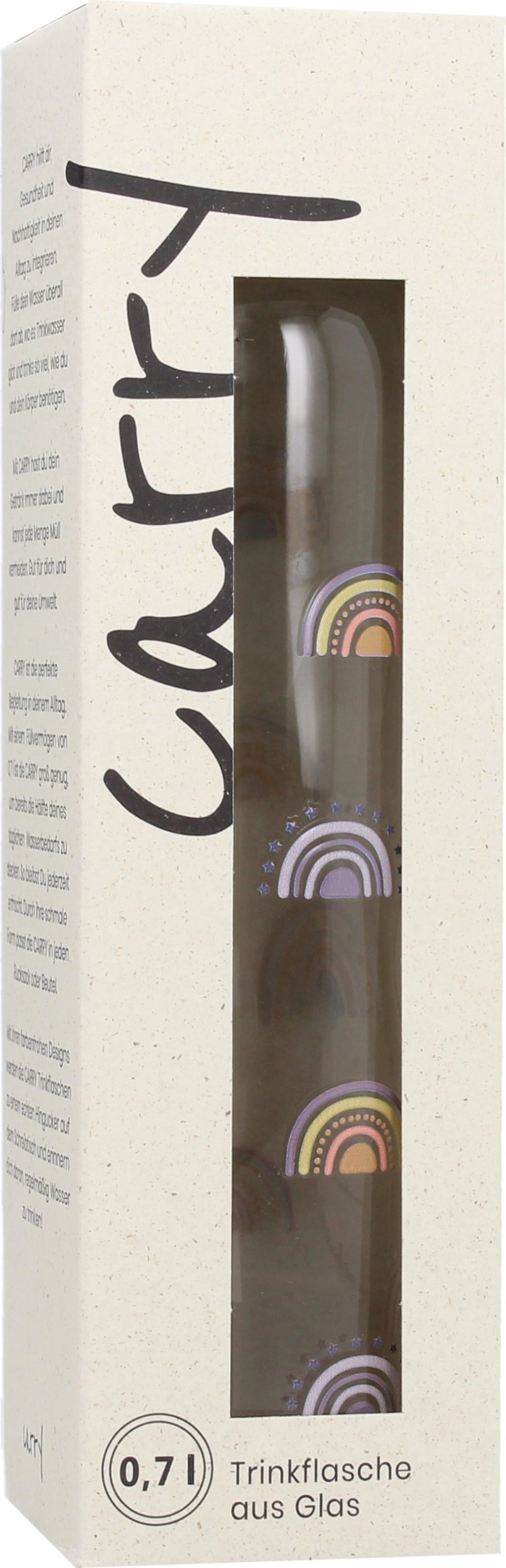 Carry Bottle Glasflasche - BOHO RAINBOW, 0,7 l - 1 Stk