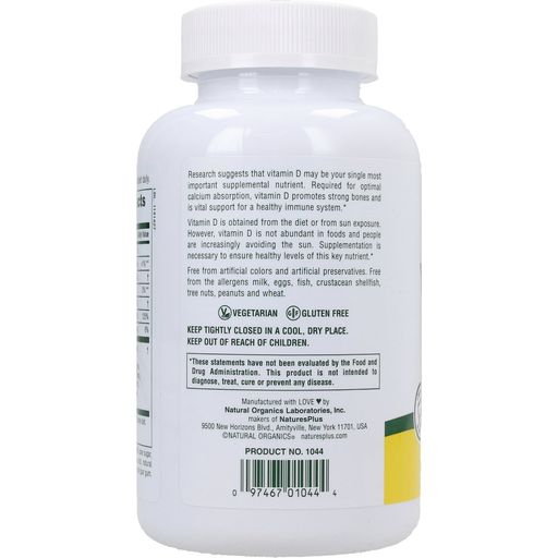 Nature's Plus Vitamin D3 1000 IU - 90 žvýkacích tablet