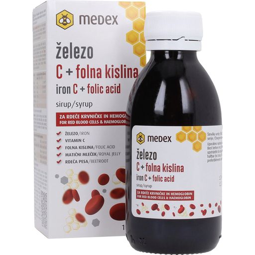 Medex Järn, C-vitamin + Folsyra Sirap - 150 ml