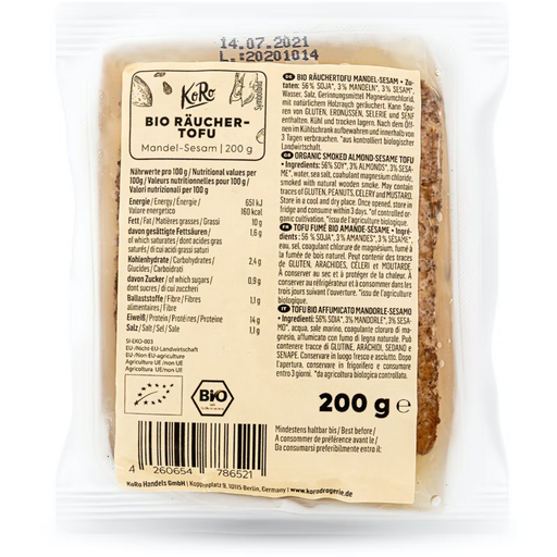 KoRo Ekologisk Rökt Tofu Mandel-Sesam - 200 g