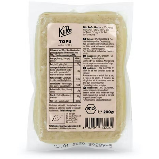 KoRo Luomu tofu, maustamaton - 200 g