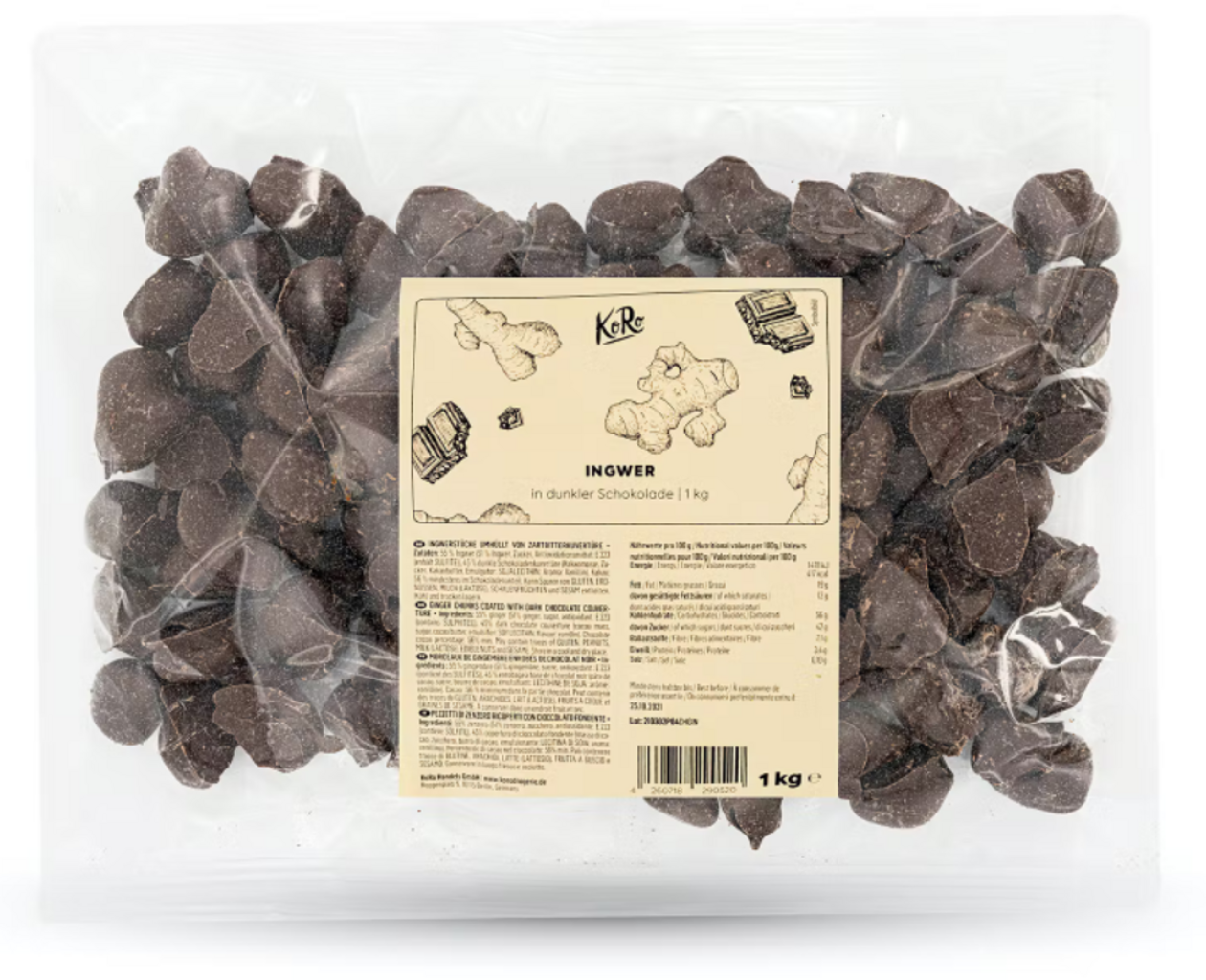 KoRo Gingembre Enrobé de Chocolat Noir