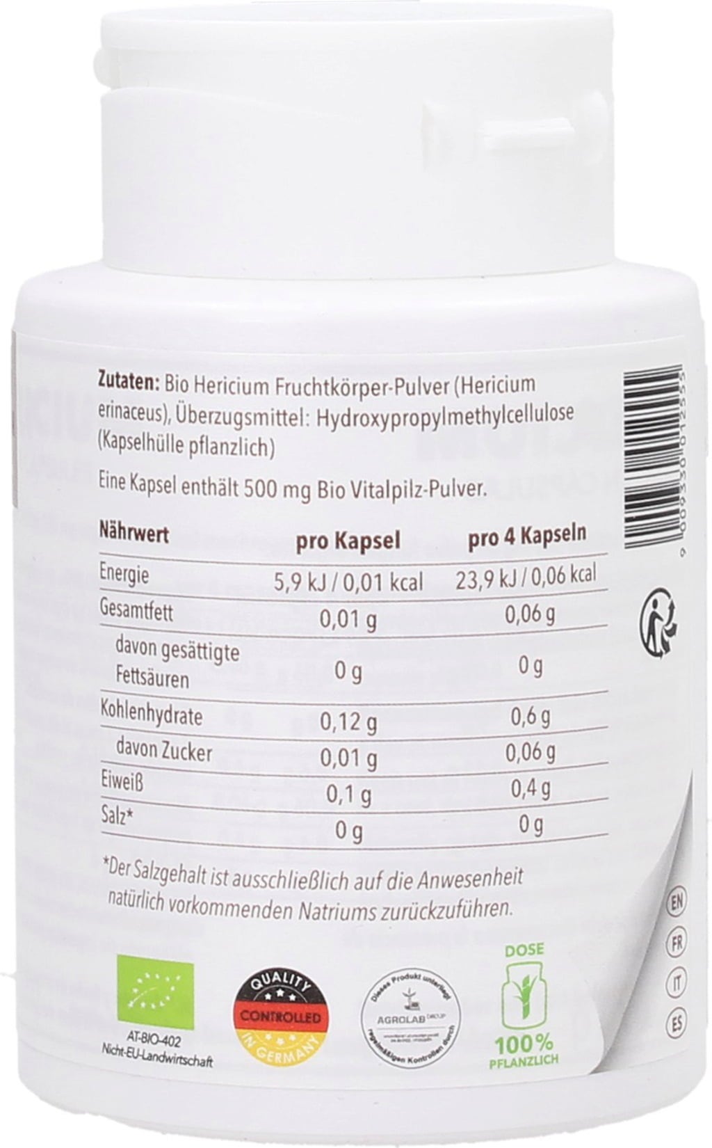 Hawlik Hericium Pulver Kapslar Ekologisk - 120 Kapslar