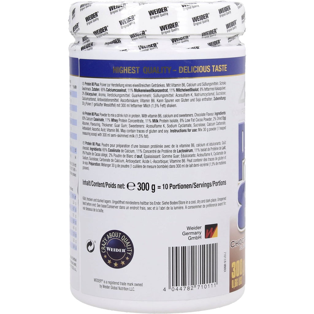Protein 80 Plus Powder, Chocolate, 300 g - WEIDER - VitalAbo Online ...