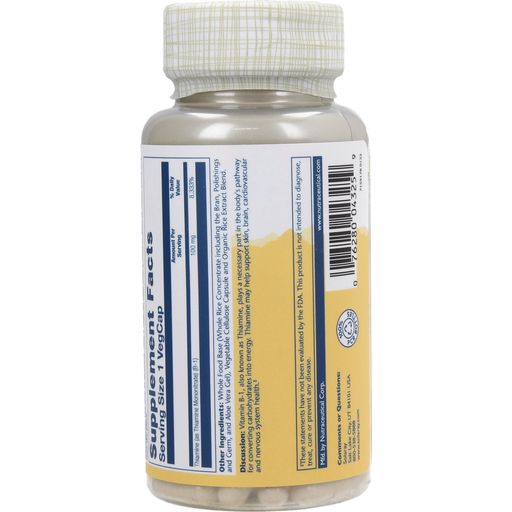 Solaray Vitamin B1 Capsules - 100 veg. capsules