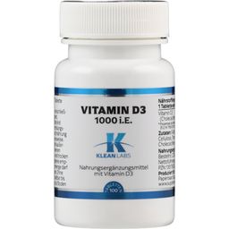 KLEAN LABS Vitamine D3 1000 UI - 100 comprimés