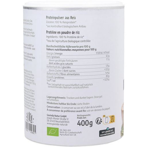 Govinda Protéine de Riz Bio - en Poudre - 400 g