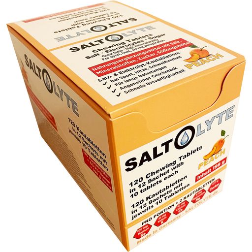 Kutija tableta za žvakanje sol + minerali - Breskva