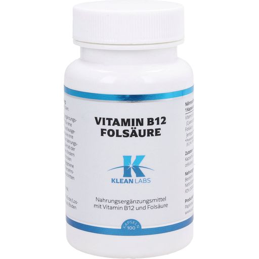 KLEAN LABS Vitamina B12 Acido Folico - 100 capsule