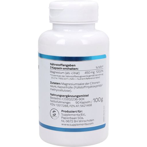 KLEAN LABS Citrato de Magnesio, 150 mg - 90 cápsulas