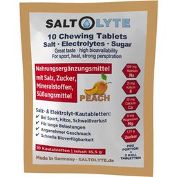 SALTOLYTE Žvýkací tablety se solí a minerály - broskev