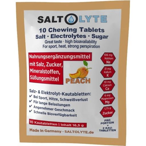 Kutija tableta za žvakanje sol + minerali - Breskva