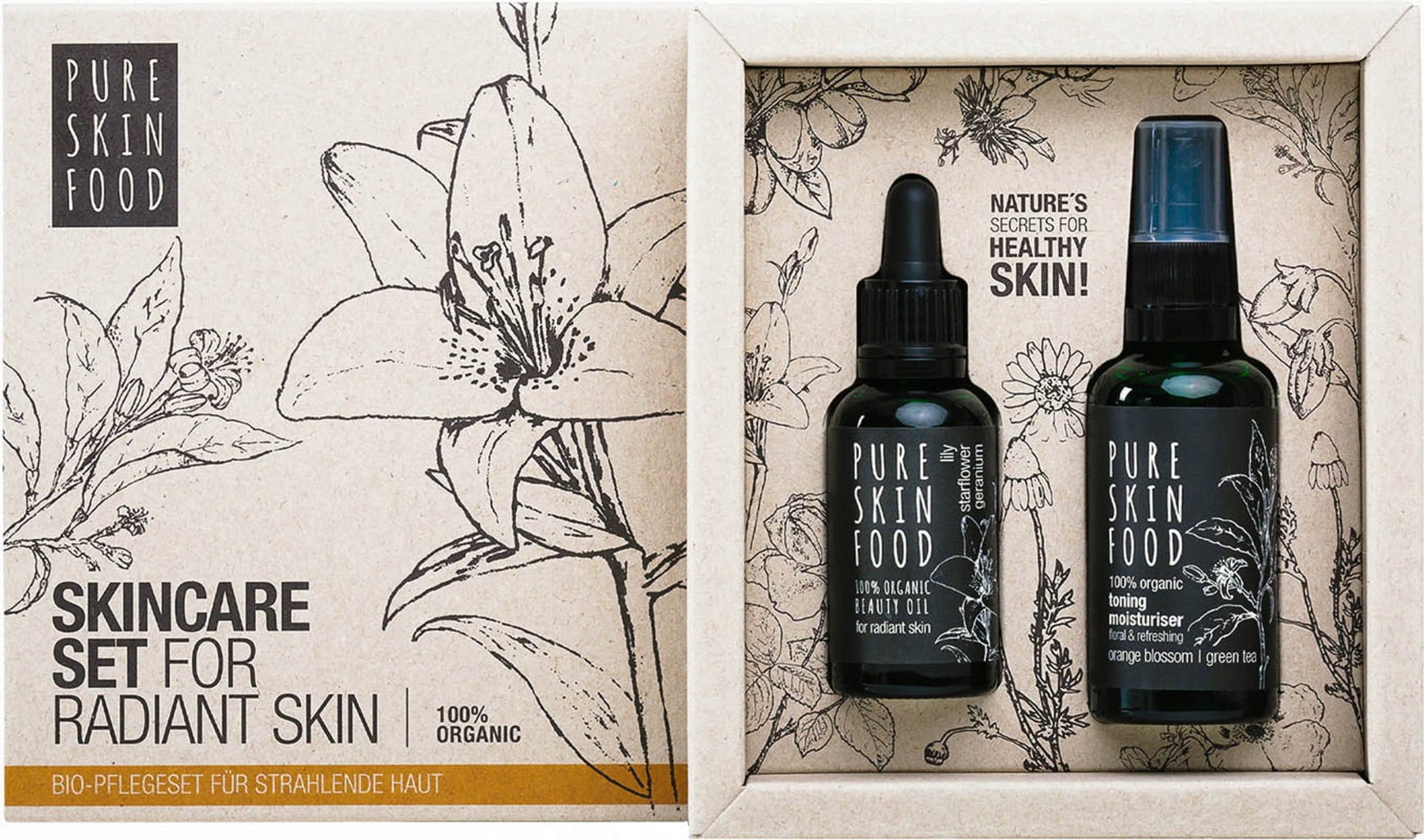 Pure Skin Food Pflegeset für strahlende Haut, Bio - 1 Set