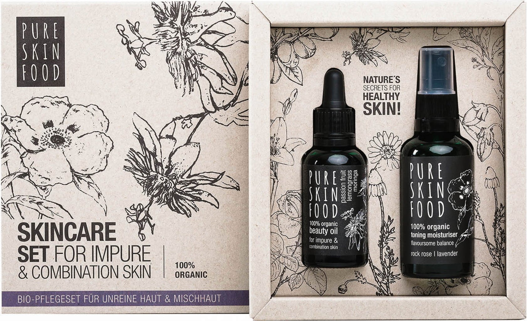 Organic Care Set for Blemished & Combination Skin - 1 Kit