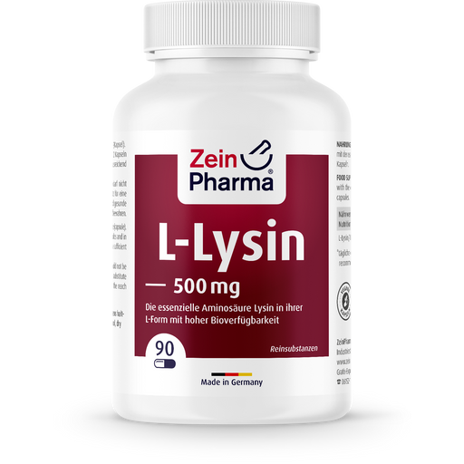 ZeinPharma L-Lisina, 500 mg - 90 cápsulas