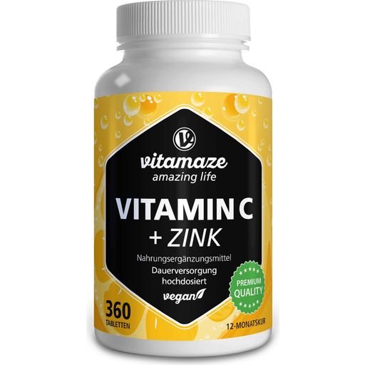 Vitamaze Vitamín C (vo vysokých dávkach) + zinok - 360 tabliet