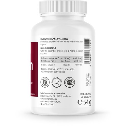 ZeinPharma L-Lisina, 500 mg