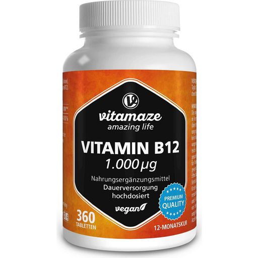 Vitamaze Vitamina B12 1000 µg ad Alto Dosaggio - 360 compresse